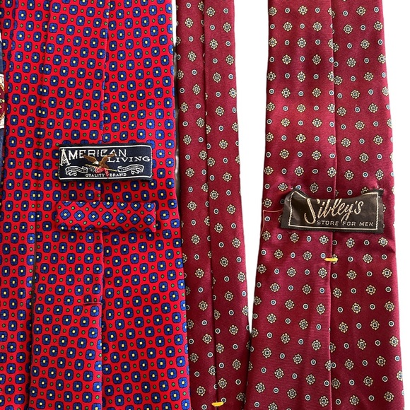 Men’s Lot of 6 Silk Geometric Neck Ties 57-58 in Pierre Balmain, American Living - Picture 10 of 12
